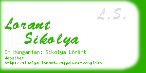 lorant sikolya business card