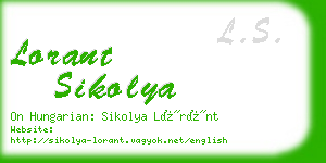 lorant sikolya business card